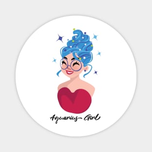 Aquarius Girl Zodiac Sign Astrology Magnet